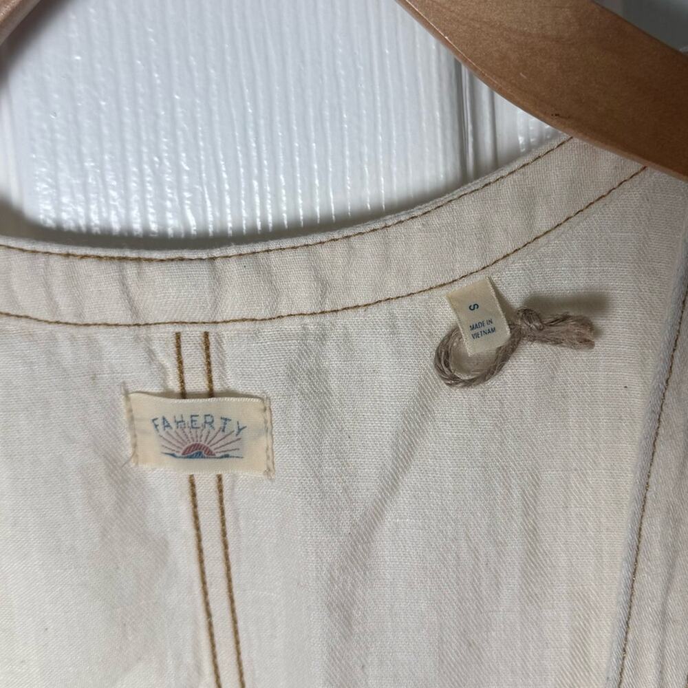 Faherty Linen Denim Malibu Mini Dress - Whitecliff Wash S - Picture 7 of 10